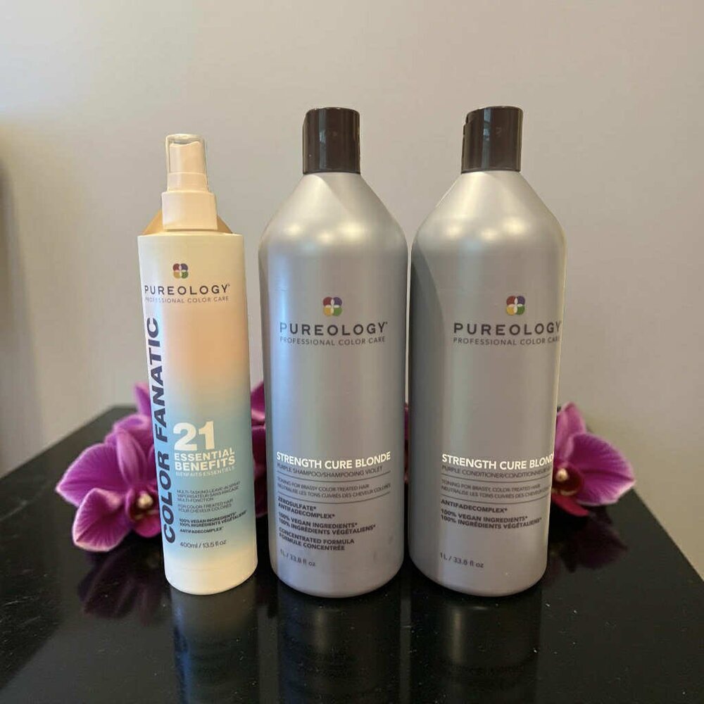 Pureology  Strength Cure Blonde Shampoo Conditioner Liter 21 Essential Benefits